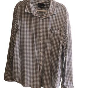 Vineyard Vines Linen Blend Blue White Check‎ Slim Fit Murray Button Down Size XL